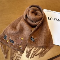 Loewe New Fashion Super Soft Embroidered Mohair Scarf Size: 23x180 CM