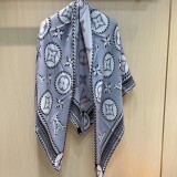 Louis Vuitton Classic Braided Monogram Printed Cashmere Shawl Size: 140x140 CM