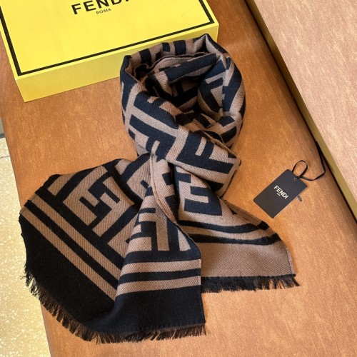 Fendi New Classic Old Flower FF Letter Wool Scarf Size: 35x180 CM
