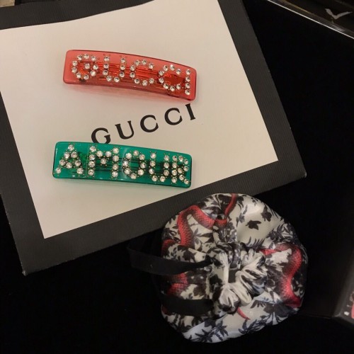 Gucci New Fashion Crystal Letter Headpiece Hair Clip