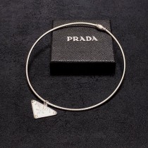 Prada New Fashion Versatile Triangle Hang Tag Necklace Collar