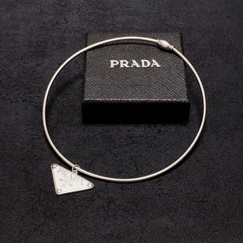 Prada New Fashion Versatile Triangle Hang Tag Necklace Collar