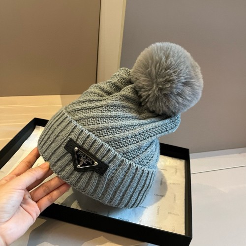 Prada Couple's New Classic Triangle Logo Knitted Hat