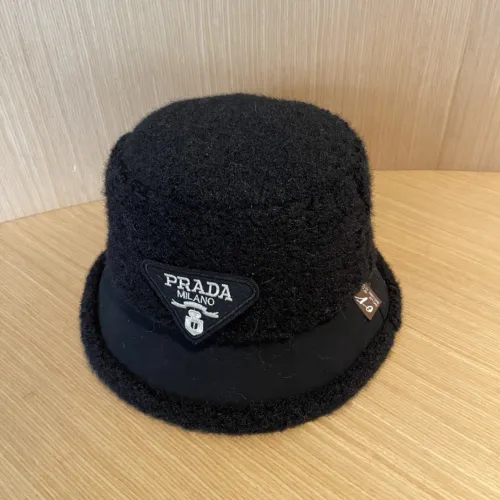 Prada New Thick Plush Fisherman's Hat for Autumn and Winter Warmth Ear Protection Basin Hat