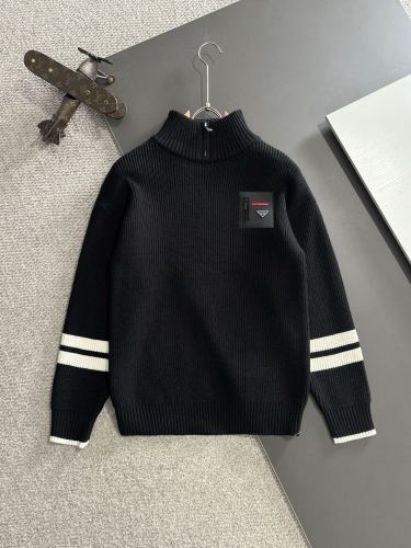 Prada New Fashion Zipper High Collar Wool Blended Sweater