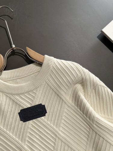 Dior New Fashion Embroidered Logo Wool Blended Round Neck Sweater