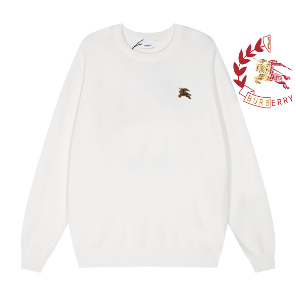 Burberry New Classic Checkered Warhorse Embroidered Round Neck Woolen Sweater