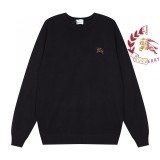 Burberry New Classic Checkered Warhorse Embroidered Round Neck Woolen Sweater