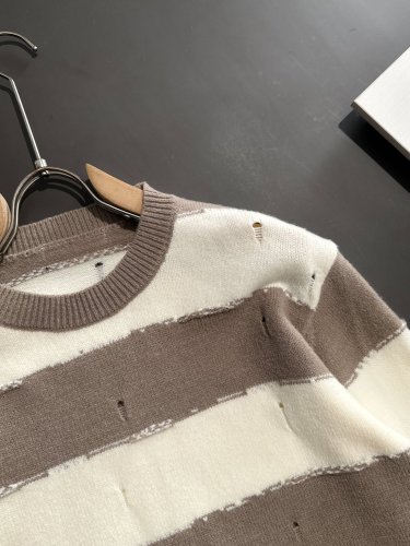 Louis Vuitton New Fashion Striped Wool Blended Round Neck Sweater