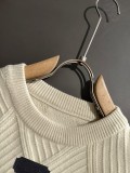 Dior New Fashion Embroidered Logo Wool Blended Round Neck Sweater