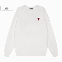 AMI Paris New Classic Embroidered Logo Round Neck Woolen Sweater