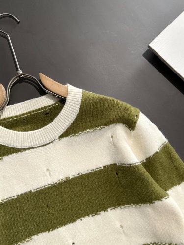 Louis Vuitton New Fashion Striped Wool Blended Round Neck Sweater