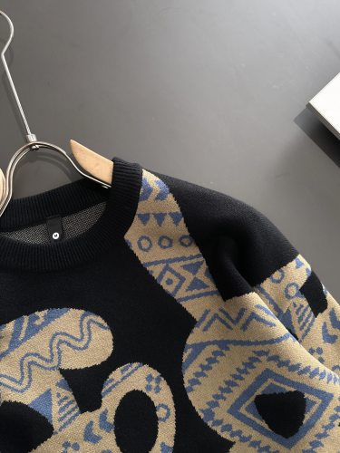 Dior New Fashion Jacquard Wool Blended Round Neck Sweater