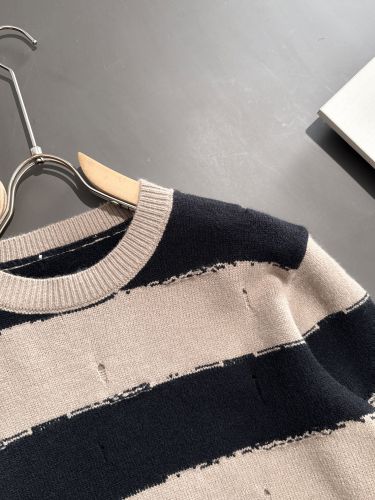 Louis Vuitton New Fashion Striped Wool Blended Round Neck Sweater