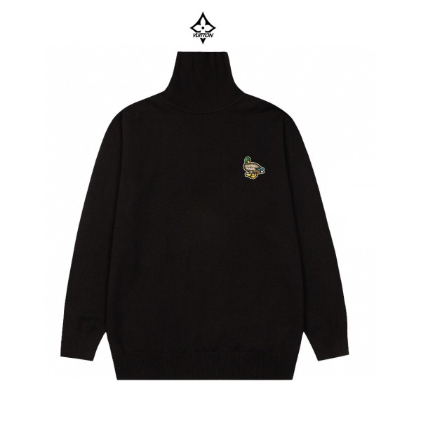 Louis Vuitton New Fashion Logo Embroidered Versatile High Collar Sweater