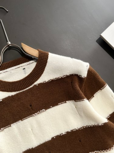 Louis Vuitton New Fashion Striped Wool Blended Round Neck Sweater