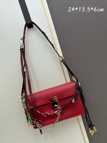Prada New Personalized Leather Crossbody Bag Size: 24x13.5x6CM
