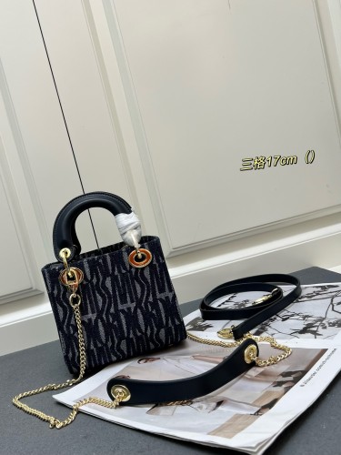 Dior New Classic Jacquard Crossbody Bag Handheld Concubine Bag Size: 17x7.5x9CM