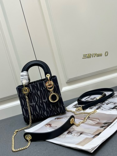 Dior New Classic Jacquard Crossbody Bag Handheld Concubine Bag Size: 17x7.5x9CM