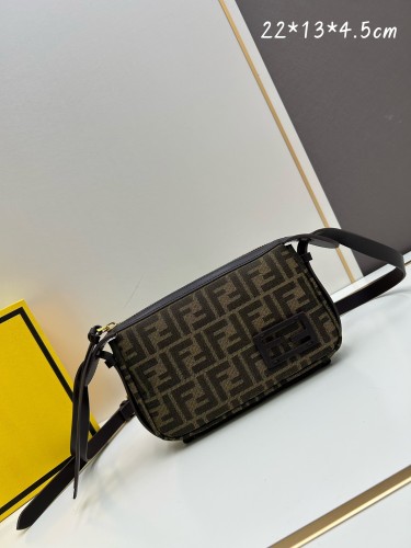 Fendi New Classic Deep Coffee Calf Cross Underarm Bag