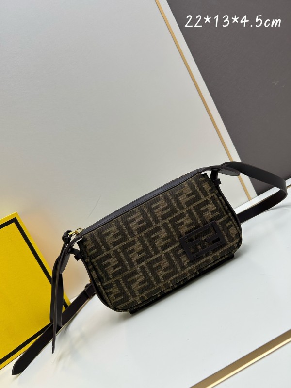 Fendi New Classic Deep Coffee Calf Cross Underarm Bag