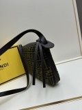 Fendi New Classic Deep Coffee Calf Cross Underarm Bag