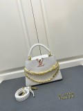 Louis Vuitton New Elegant Leather Flip Chain Handbag Size: 27 × 17 × 9CM