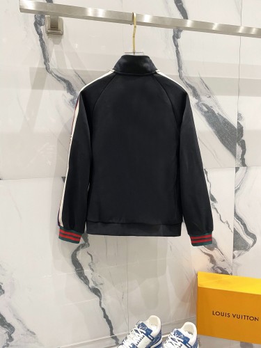 Gucci Unisex New Classic Logo Snake Skin Ribbon Casual Zipper Jacket