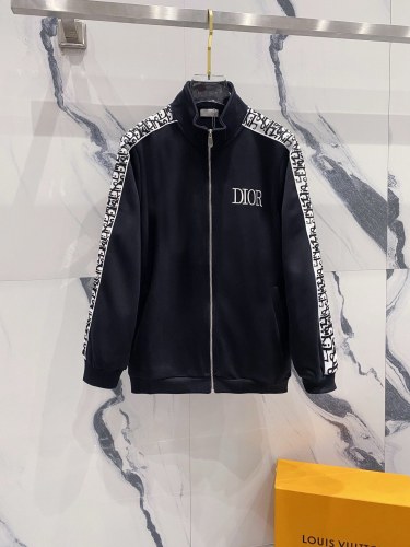 Dior Unisex New Classic Embroidered Logo Letter Ribbon Casual Zipper Jacket