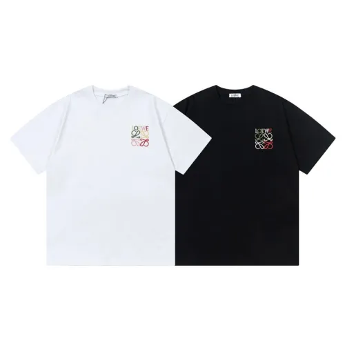 Loewe Classic Simple Embroidered Logo Round Neck Short Sleeve T-shirt