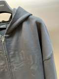 Balenciaga Couple's New Dragon Pattern Printed Double Headed Zipper Hooded Cardigan Sweatshirt