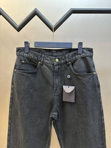 Louis Vuitton New Classic Checkered Black Washed Jeans