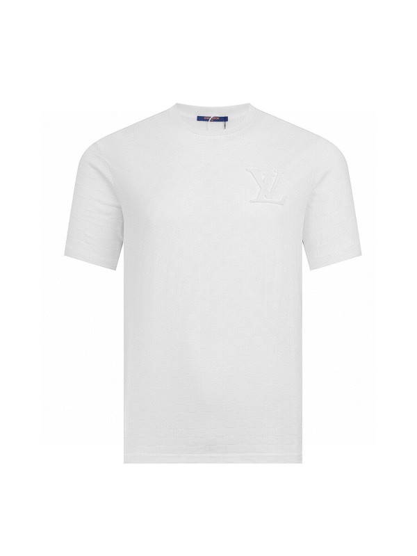 Louis Vuitton New Classic Checkered Toothbrush Embroidered Logo Round Neck Short Sleeve T-shirt