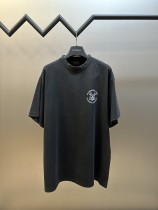 Balenciaga Couple New Key Badge Casual Washed Short Sleeve