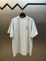 Balenciaga Couple New Key Badge Casual Washed Short Sleeve
