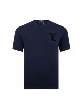 Louis Vuitton New Classic Checkered Toothbrush Embroidered Logo Round Neck Short Sleeve T-shirt