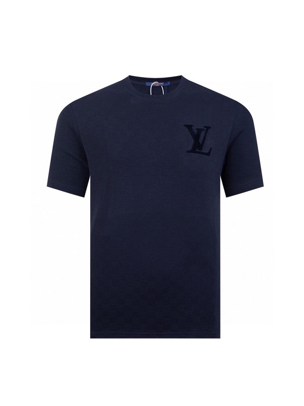 Louis Vuitton New Classic Checkered Toothbrush Embroidered Logo Round Neck Short Sleeve T-shirt