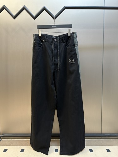 Balenciaga x Under Armour New Classic Embroidered Logo Splicing Laundry Jeans