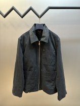 Louis Vuitton Classic Checkerboard Black Washed Collar Denim Dress