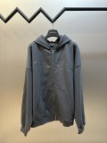 Balenciaga Couple's New Dragon Pattern Printed Double Headed Zipper Hooded Cardigan Sweatshirt