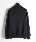 Louis Vuitton New Classic Embossed Sheepskin Splicing Wool Knitted Double Headed Zipper Jacket