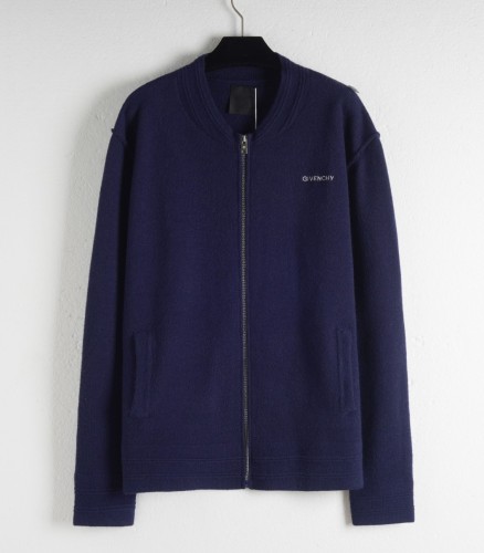 Givenchy New Classic Logo Jacquard Wool Knitted Flight Jacket