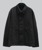Louis Vuitton New Classic Logo Embossed Water Washed Black Cowboy Zipper Jacket