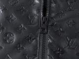 Louis Vuitton New Classic Embossed Sheepskin Splicing Wool Knitted Double Headed Zipper Jacket