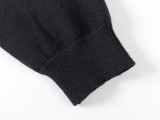 Louis Vuitton New Classic Embossed Sheepskin Splicing Wool Knitted Double Headed Zipper Jacket