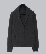 Louis Vuitton New Couple Leather Logo Elegant Shawl Neck Knitted Cardigan