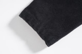 Louis Vuitton New Classic Logo Embossed Water Washed Black Cowboy Zipper Jacket
