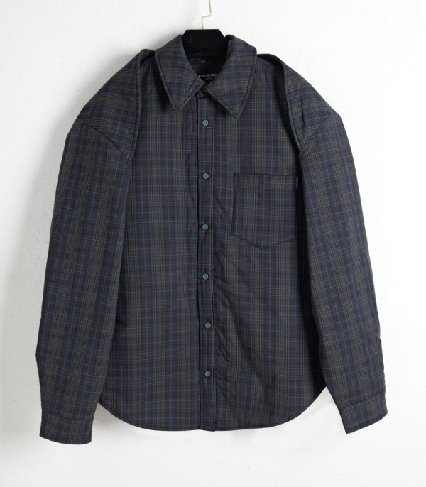 Balenciaga New Classic Washed Checkered Vest+Cotton Jacket
