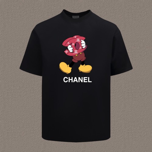 Chanel New Fashion Cartoon Double C Letter Short Sleeve Couple Casual T-shirt