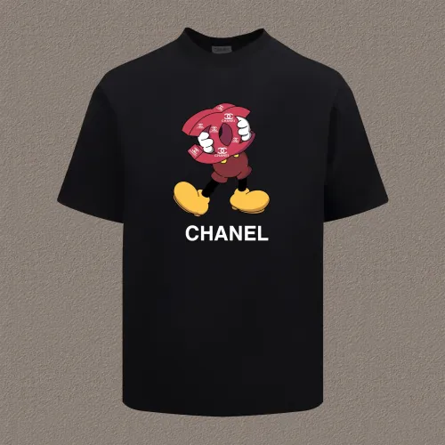 Chanel New Fashion Cartoon Double C Letter Short Sleeve Couple Casual T-shirt